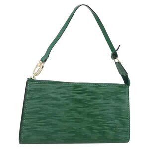 LOUIS VUITTON Epi Pochette Accessoires Pouch Green M52984 LV Auth 155050